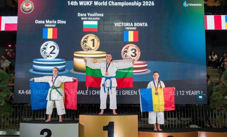 Romanya’da düzenlenen WUKF Dünya Karate Şampiyonası’nda mücadele eden Bulgaristan Milli Takımı, 3 altın, 1 gümüş ve 1 bronz madalya kazandı.